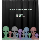 Unique Hand Drawn Multi Coloured Aliens Duschvorhang (Vorderseite)