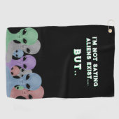 Unique Hand Drawn Multi Coloured Aliens  Golfhandtuch (Horizontal)