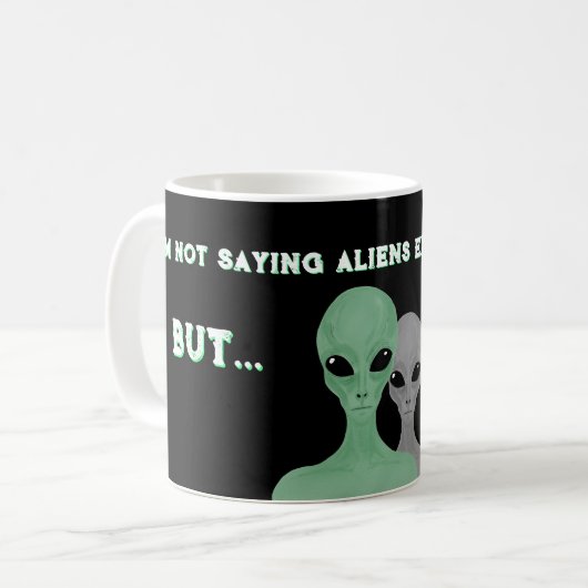 Unique Hand Drawn Multi Coloured Aliens  Kaffeetasse (Vorderseite Links)