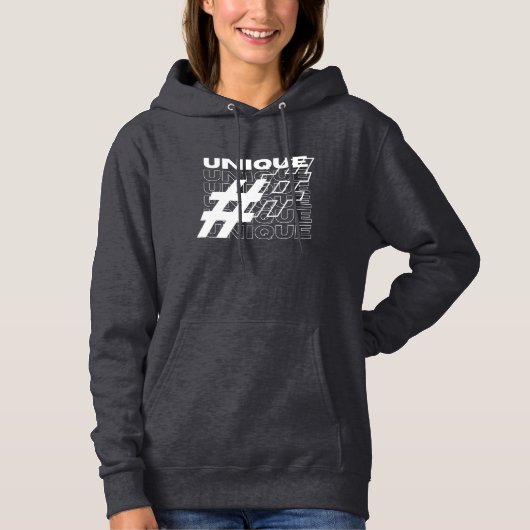 Unique Hashtag Typografie Hoodie (Vorderseite)