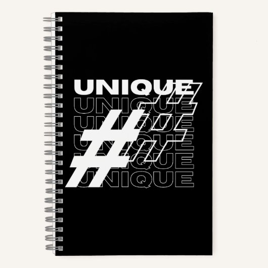 Unique Hashtag Typografie Notizblock (Vorderseite)