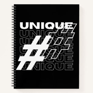 Unique Hashtag Typografie Notizblock