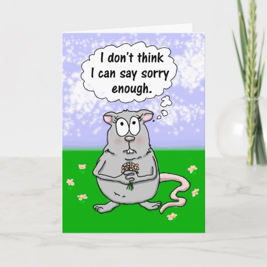 Unique I’m Sorry Apology Mouse Flowers Card Karte (Vorderseite)