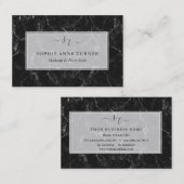 Unique Initials Calligraphy Logo-Marmor-Branding Visitenkarte (Vorne/Hinten)