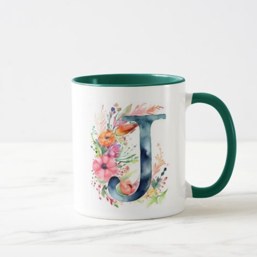 Unique J Letter Design Cup Tasse (Rechts)