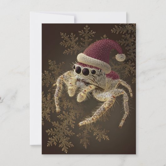 Unique Jumping Spider Christmas Cards Feiertagskarte (Vorderseite)