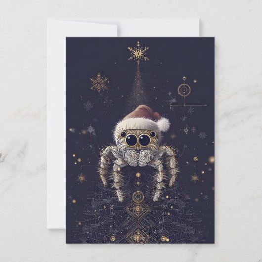 Unique Jumping Spider Christmas Cards Feiertagskarte (Vorderseite)
