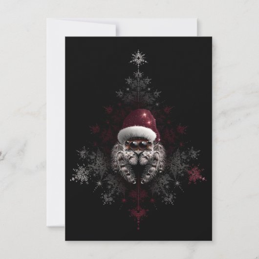Unique Jumping Spider Christmas Cards Feiertagskarte (Vorderseite)
