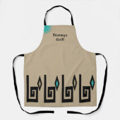 Unique Khaki Southwestern Aztec Style Schürze (Vorderseite)