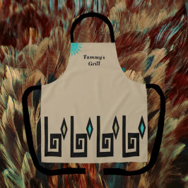 Unique Khaki Southwestern Aztec Style Schürze