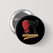 Unique Kickboxing Boxing Glove Design  Button (Vorne & Hinten)
