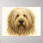 Unique Komondor Watercolor Portrait Poster (Vorne)