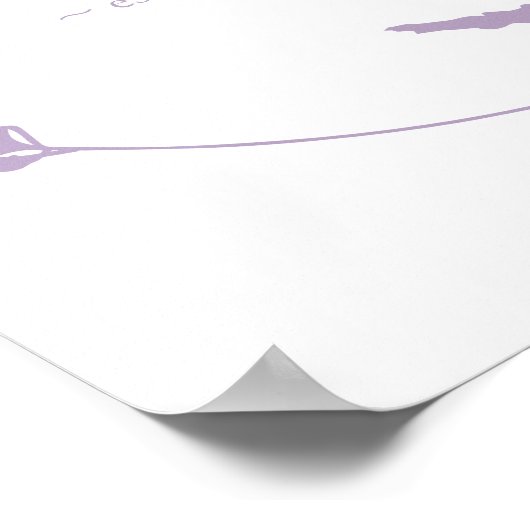 Unique Lavender Wedding Sign Keepake Poster (Ecke)