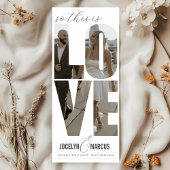 Unique Love Photo Typography Modern 4x9 Wedding Einladung