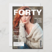 Unique Magazine 40. Geburtstag Custom Foto Einladung (Vorderseite)