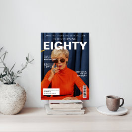 Unique Magazine 80. Geburtstag Custom Foto Einladung