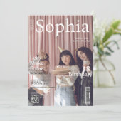 Unique Magazine Cover qr Code 18. Geburtstag Einladung (Stehend Vorderseite)