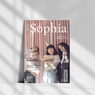 Unique Magazine Cover qr Code 18. Geburtstag Einladung