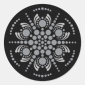 Unique Mandala Template Classic Round Sticker (Vorderseite)