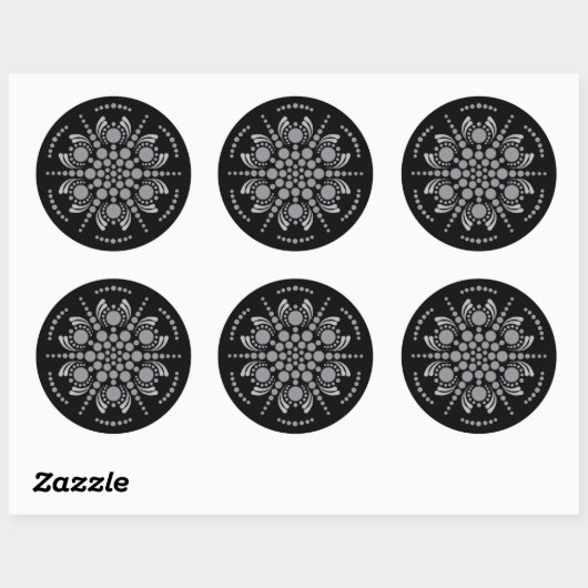 Unique Mandala Template Classic Round Sticker (Blatt)