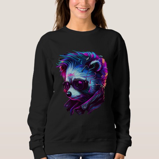 Unique Men and Women Red Panda Punk Rock Edgy Stre Sweatshirt (Vorderseite)