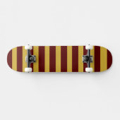 Unique Metallic Gold Maroon Striped Skateboard (Horizontal)