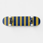 Unique Metallic Gold Navy Striped Skateboard (Horizontal)