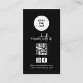 Unique Minimalistisch Black Social Media Qr Code Visitenkarte (Vorderseite)