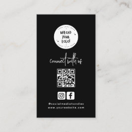Unique Minimalistisch Black Social Media Qr Code Visitenkarte