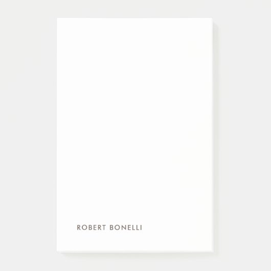 Unique Modern Black White Your Name Minimalist Post-it Klebezettel (Vorderseite)