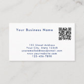 Unique Modern Blue Photo QR Code Tech Professional Visitenkarte (Rückseite)