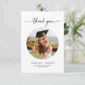 Unique Modern Foto Abschluss Danke Karte (Stehend Vorderseite)