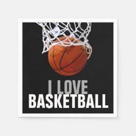 Unique Modern I Liebe Basketball Party Serviette