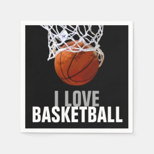 Unique Modern I Liebe Basketball Party Serviette