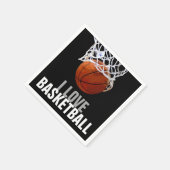 Unique Modern I Liebe Basketball Party Serviette (Ecke)