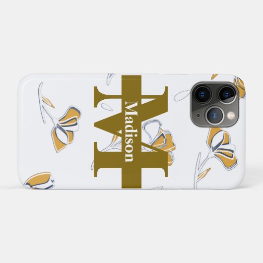 Unique Modern Monogram Initial Name Personalized  Case-Mate iPhone Hülle (Rückseite (Horizontal))