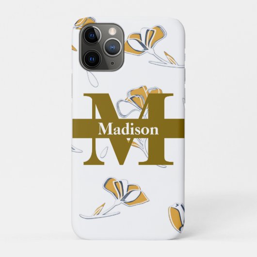 Unique Modern Monogram Initial Name Personalized  Case-Mate iPhone Hülle (Rückseite)