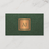 Unique modern monogram professional gold green visitenkarte (Vorderseite)