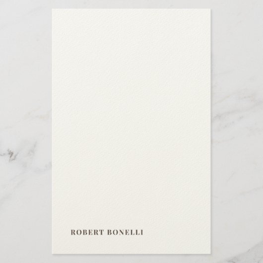 Unique Modern Plain Your Name Minimalist Briefpapier (Vorderseite)