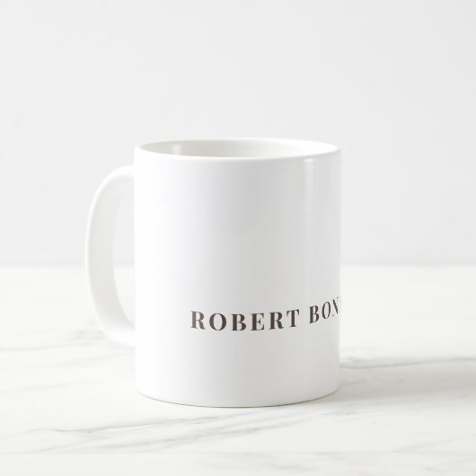Unique Modern Plain Your Name Minimalist Kaffeetasse (Vorderseite Links)