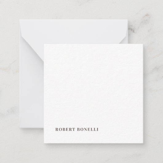 Unique Modern Plain Your Name Minimalist Mitteilungskarte (Vorderseite)