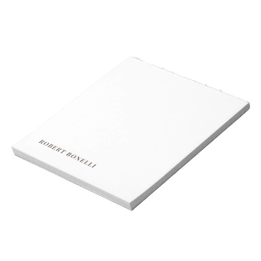 Unique Modern Plain Your Name Minimalist Notizblock (Rotiert)