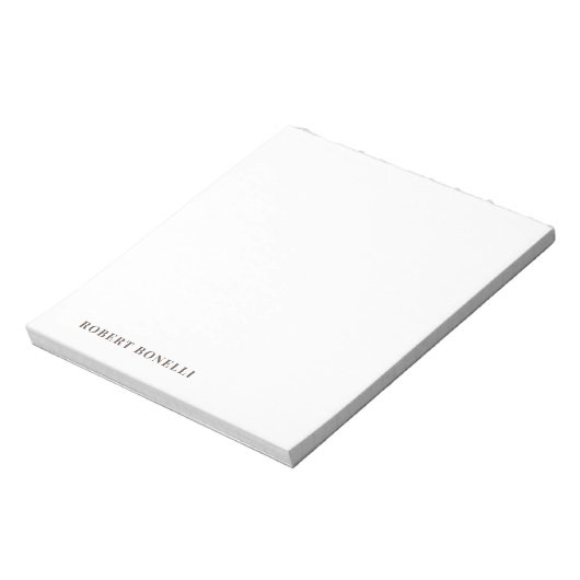 Unique Modern Plain Your Name Minimalist Notizblock (Rotiert)