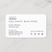 Unique Modern Zuhause Logo II Real Anwesen Visitenkarte (Rückseite)