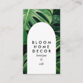 Unique Monstera Leaf Fotografie QR Code Arch Visitenkarte (Vorderseite)