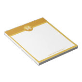 Unique Mustard Yellow Geometric Modern Monogram Notizblock (angewinkelt)