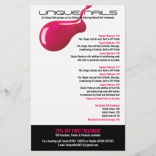 Unique Nails Salon Flyer (Vorne)