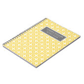 Unique Name Yellow Grey Floral Lattice Journal Notizblock (Linke Seite)
