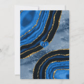 Unique Navy Blue Agate Gold Marble Lingerie Dusche Einladung (Rückseite)