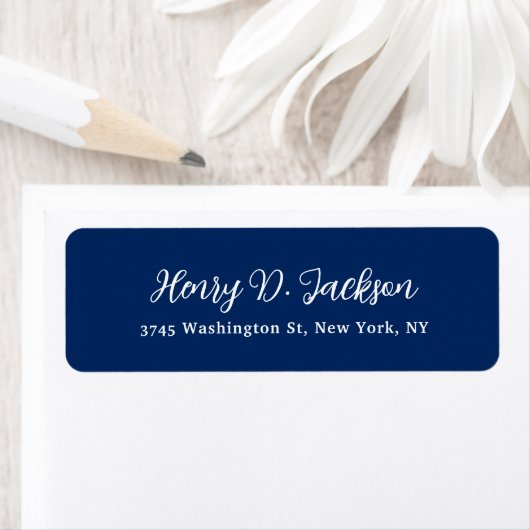 Unique Navy Blue Classical Handwriting Plain (Insitu)